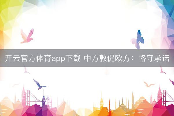 開云官方體育app下載 中方敦促歐方:恪守承諾